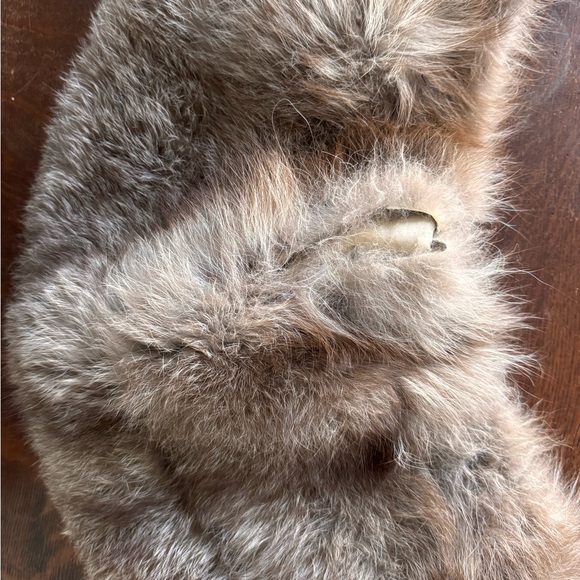 Vintage 70s Luxury Brown Genuine Leather Coat with Large Fur Collar Size XS - Picture 6 of 9